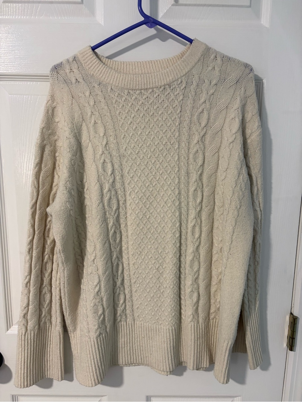 a new day Ivory Cable Knit Crewneck Sweater